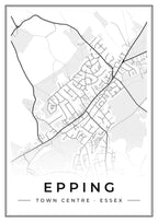 Street map poster of Epping town centre, Essex