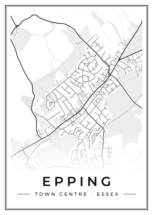 Epping Town Centre Street Map Poster