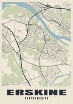 Street map poster of Erskine, Renfrewshire