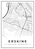 Street map poster of Erskine town centre, Renfrewshire