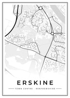 Street map poster of Erskine town centre, Renfrewshire