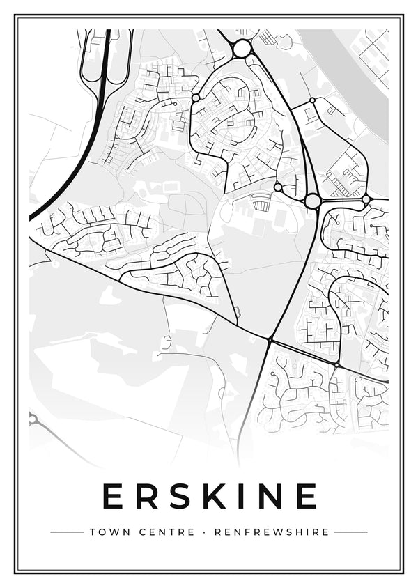 Erskine Town Centre Street Map Poster