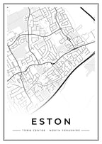 Street map poster of Eston town centre, North Yorkshire