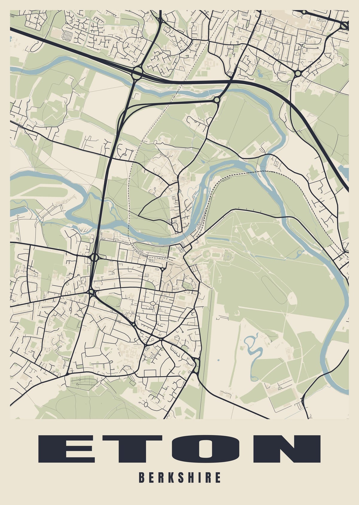 Street map poster of Eton, Berkshire