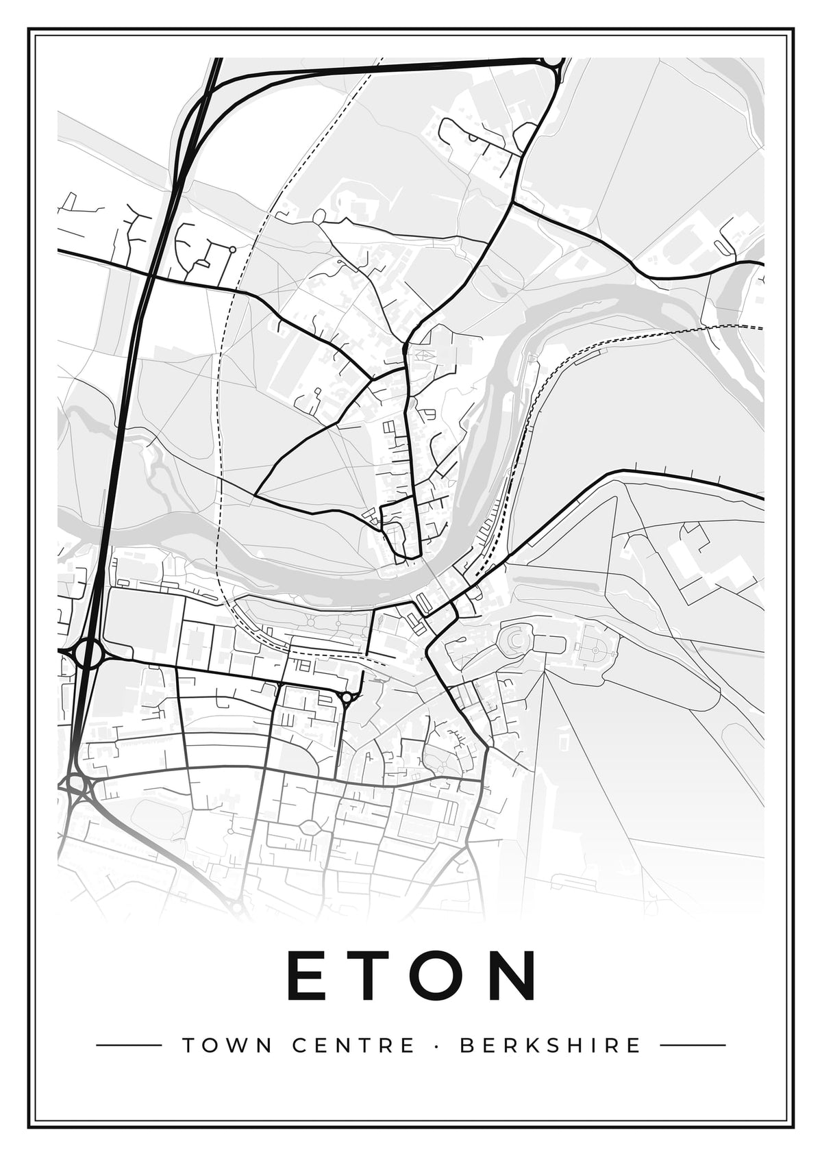 Street map poster of Eton town centre, Berkshire