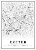 Street map poster of Exeter city centre, Devon