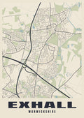 Street map poster of Exhall, Warwickshire