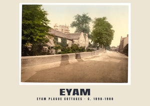 Eyam Plague Cottages, ca. 1890–1900 Historischer Druck