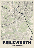 Street map poster of Failsworth, Greater Manchester