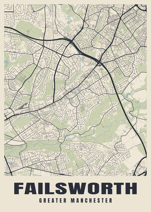 Failsworth Street Map Poster