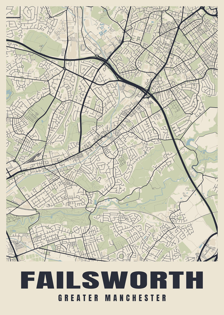 Failsworth Street Map Poster