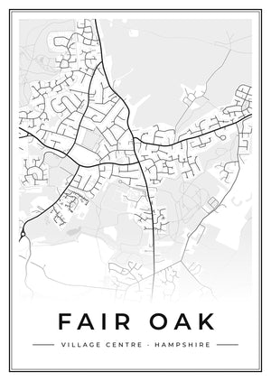 Fair Oak Village Centre Street Map Poster