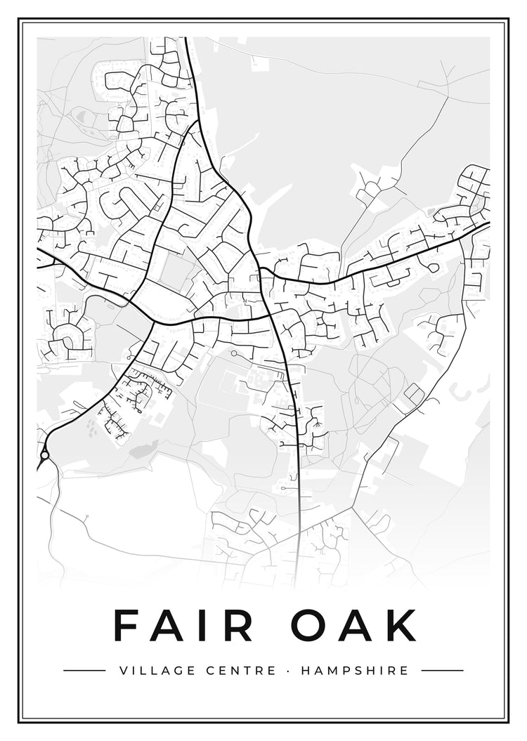 Fair Oak Village Centre Street Map Poster