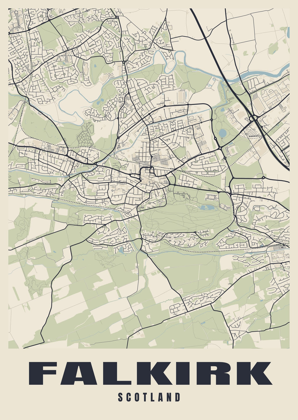 Street map poster of Falkirk