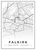 Street map poster of Falkirk town centre