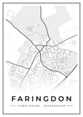 Street map poster of Faringdon town centre, Oxfordshire