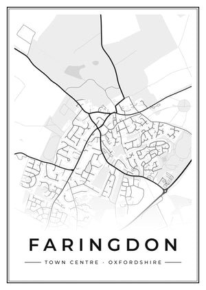 Faringdon Town Centre Street Map Poster