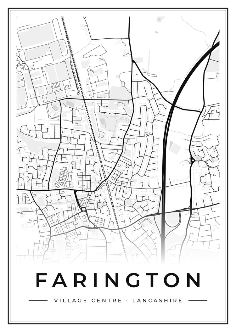 Farington Village Centre Street Map Poster