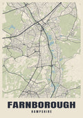 Street map poster of Farnborough, Hampshire