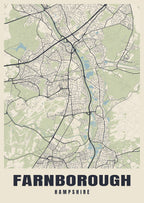 Street map poster of Farnborough, Hampshire