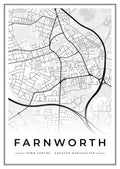 Street map poster of Farnworth town centre, Greater Manchester
