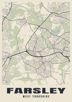 Street map poster of Farsley, West Yorkshire