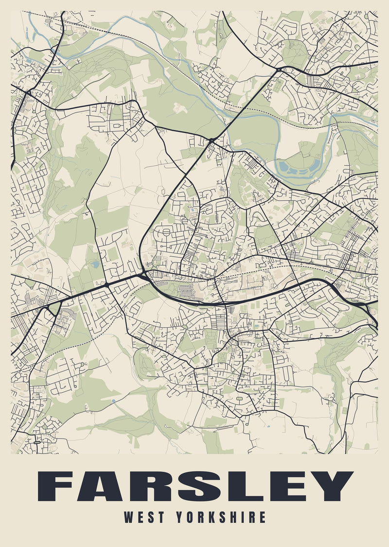 Farsley Street Map Poster
