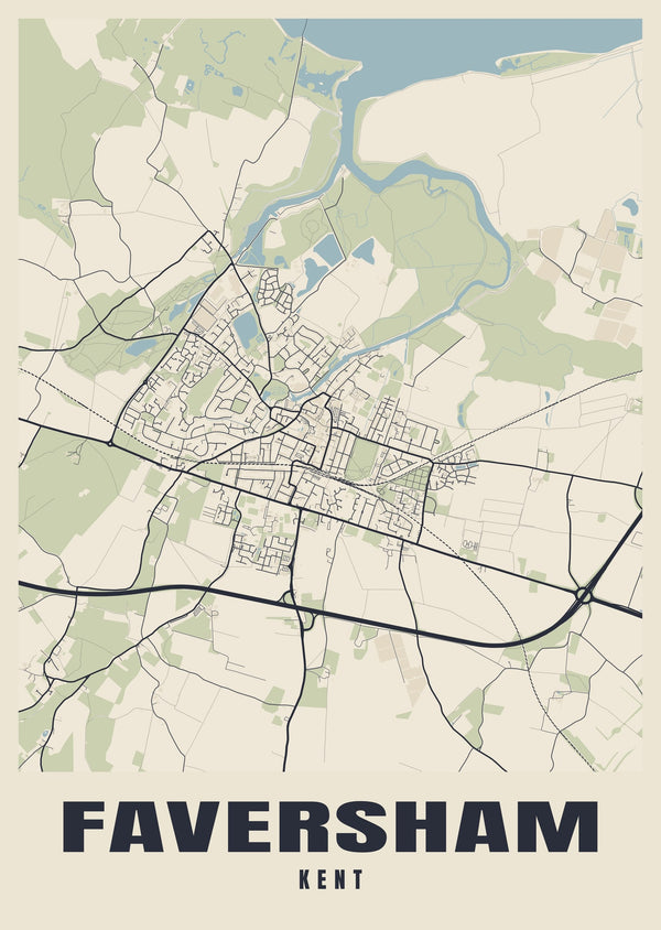 Faversham Street Map Poster