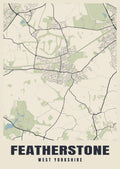 Street map poster of Featherstone, West Yorkshire