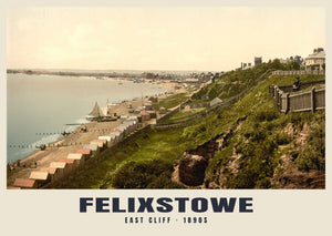 East Cliff, Felixstowe, ok. 1890–1900, odbitka historyczna