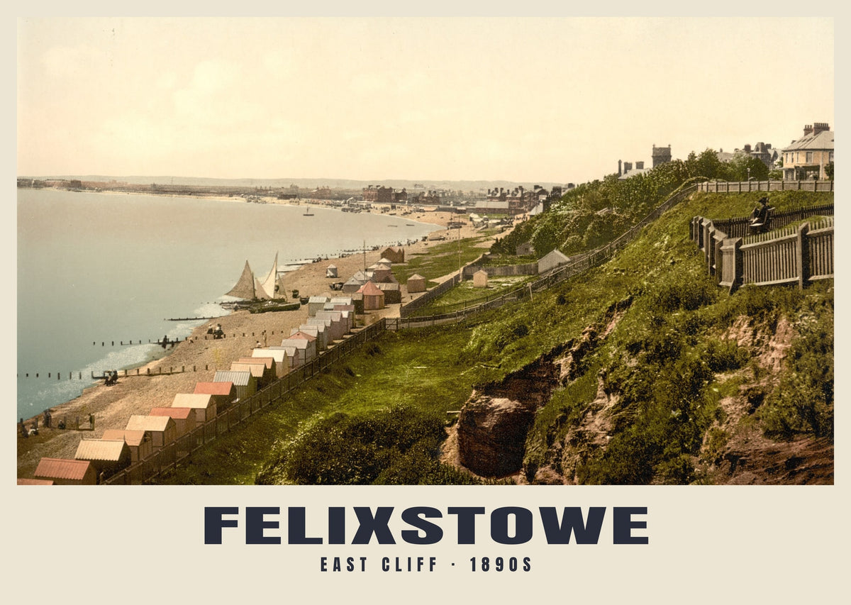 East Cliff, Felixstowe, 1890s heritage photograph