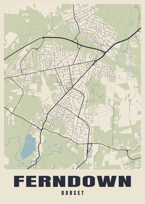 Ferndown Street Map Poster