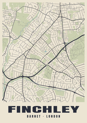 Finchley Heritage Street Map Poster