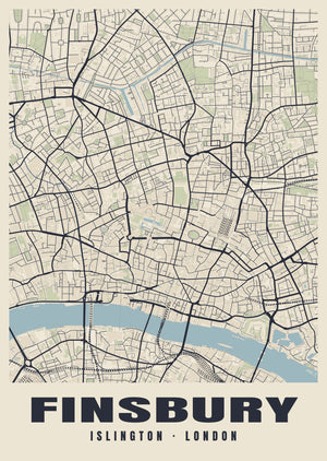 Finsbury Heritage Street Map Poster