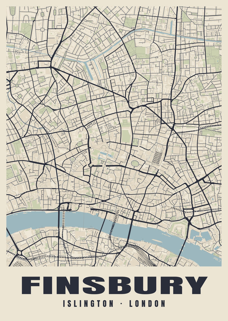 Finsbury Heritage Street Map Poster