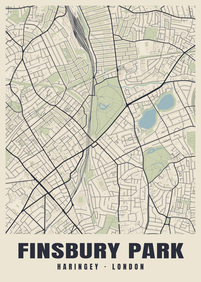 Finsbury Park Heritage Street Map Poster