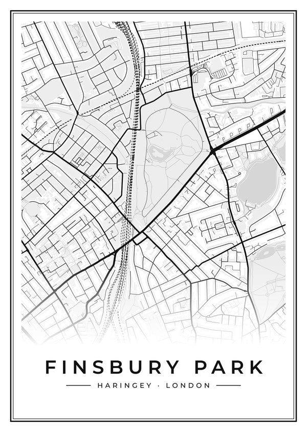 Finsbury Park Street Map Poster