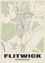 Street map poster of Flitwick, Bedfordshire