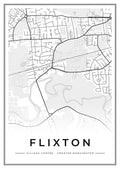 Street map poster of Flixton village centre, Greater Manchester
