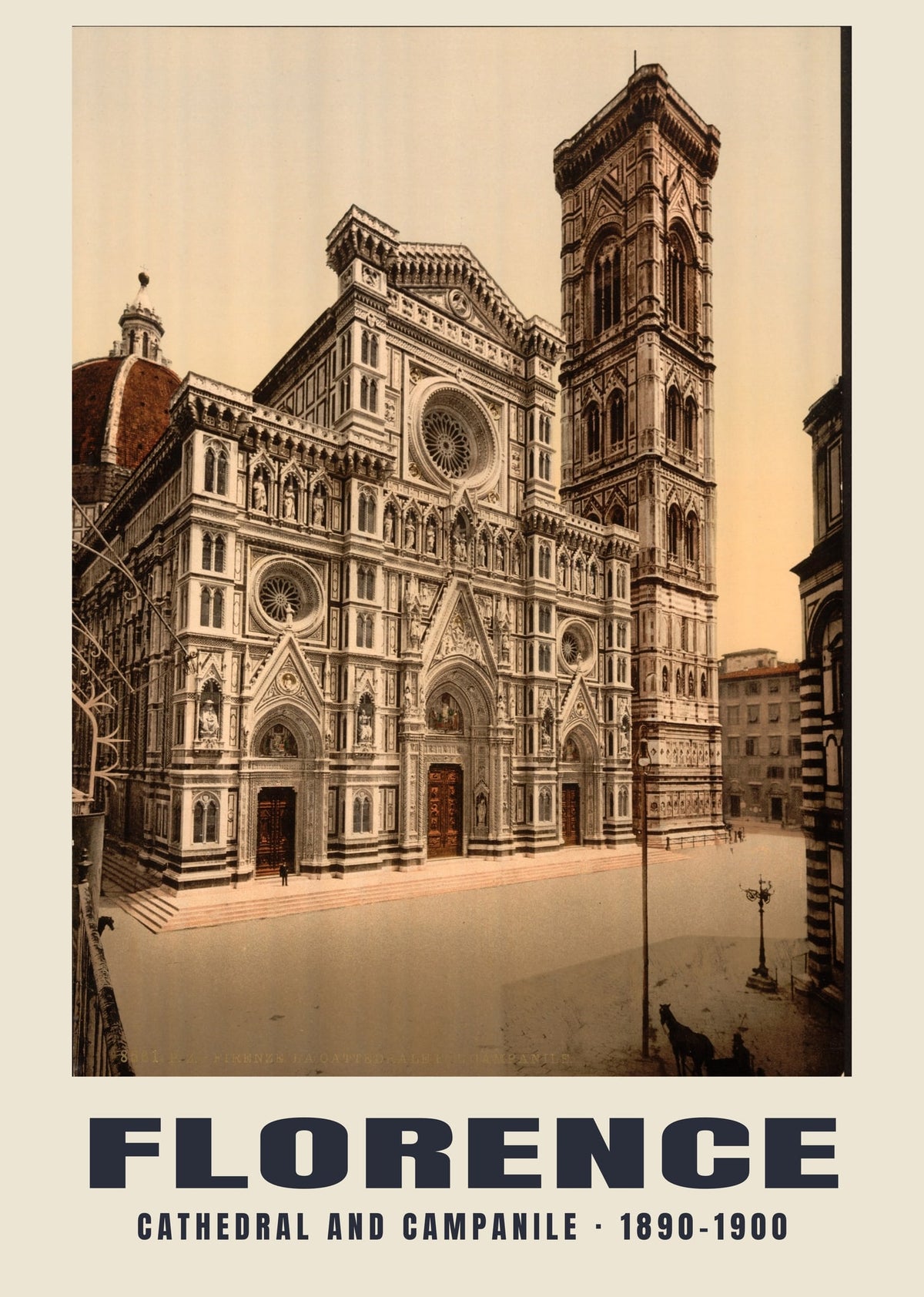 Cathedral and campanile, Florence, 1890–1900 heritage photograph