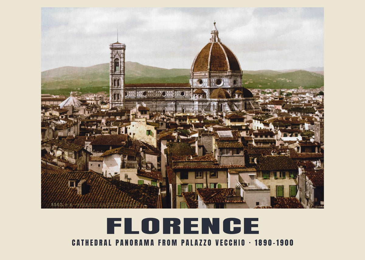Cathedral panorama from Palazzo Vecchio, Florence, 1890–1900 heritage photograph