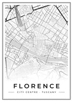 Street map poster of Florence city centre, Tuscany