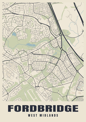 Fordbridge Street Map Poster