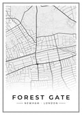 Street map poster of Forest Gate, Newham, London