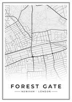 Street map poster of Forest Gate, Newham, London