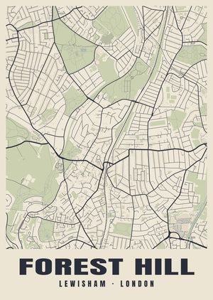 Forest Hill Heritage Street Map Poster