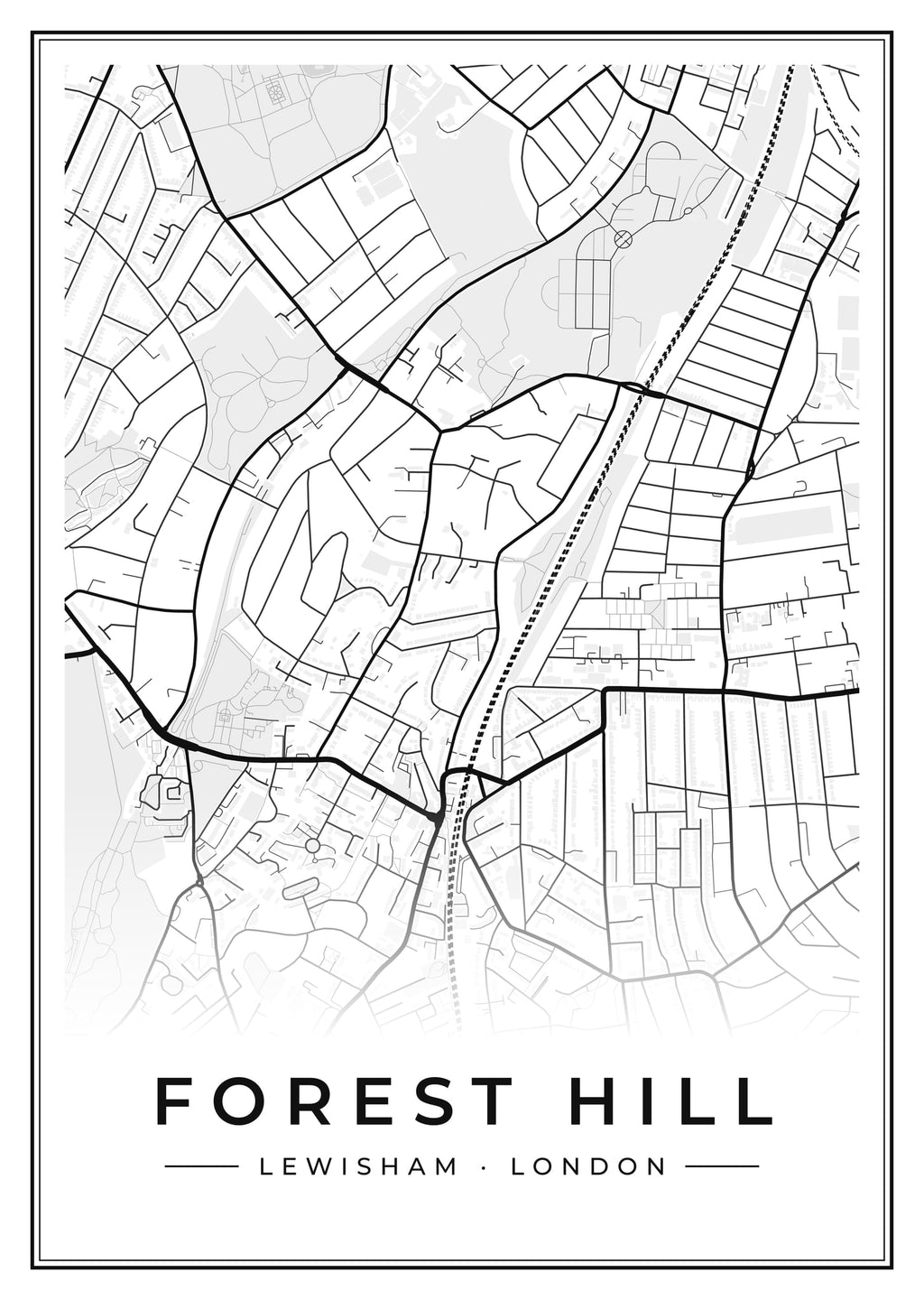 Street map poster of Forest Hill, Lewisham, London