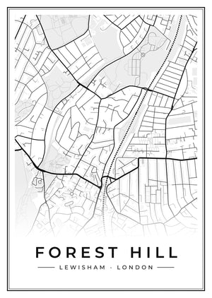 Forest Hill Street Map Poster