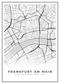Street map poster of Frankfurt am Main city centre, Hesse