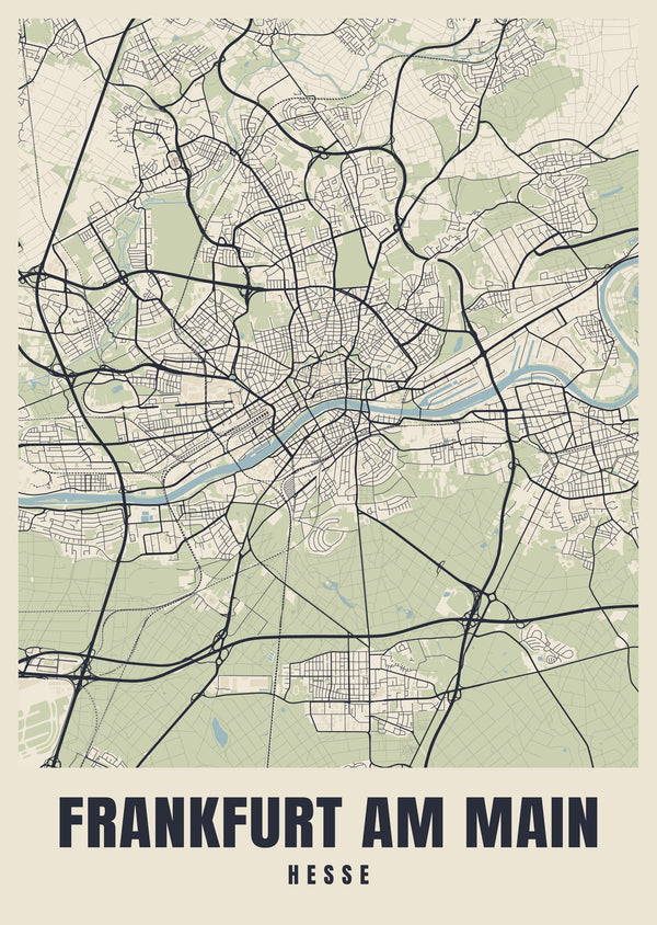 Frankfurt am Main Street Map Poster